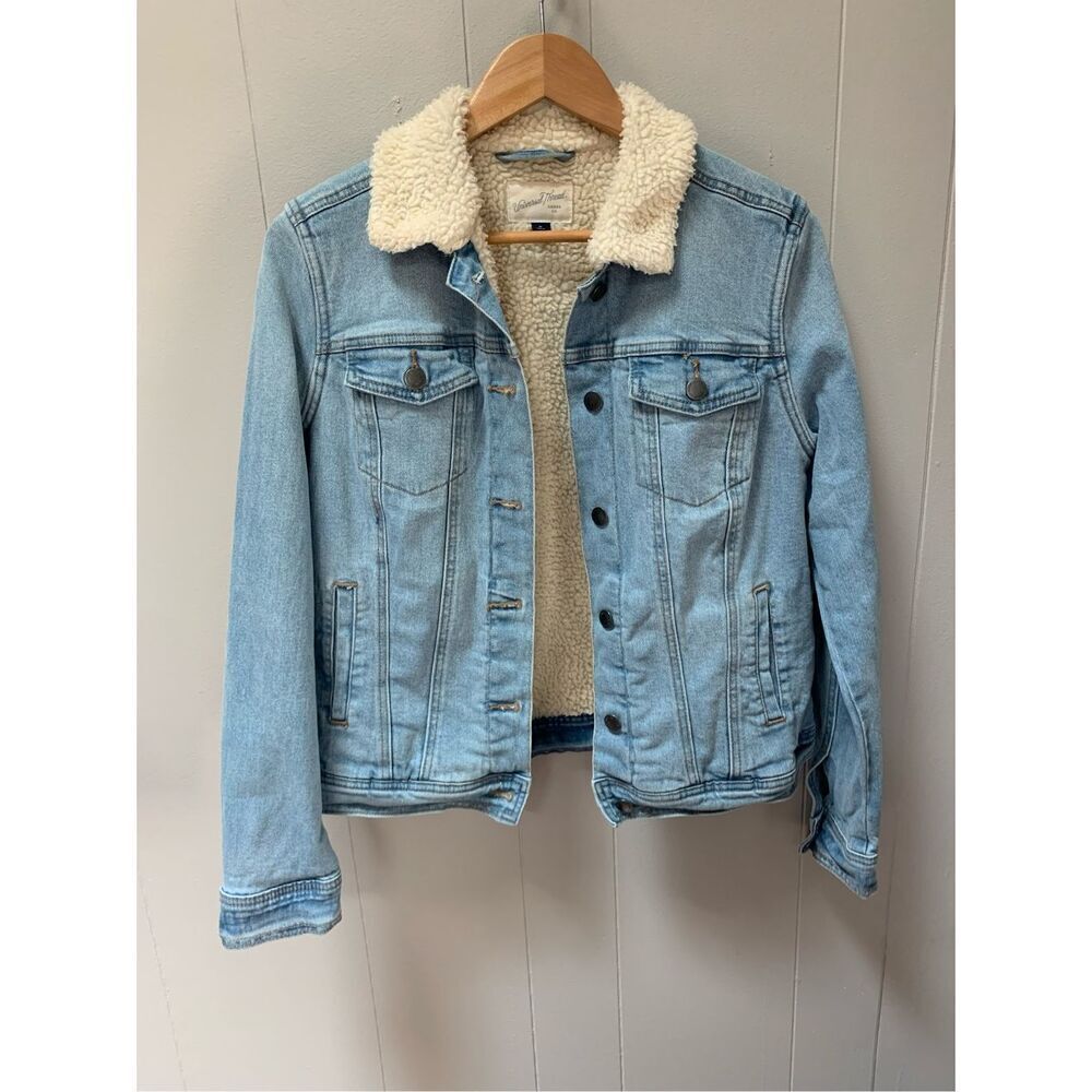 Universal Thread Denim Sherpa Trucker Jacket Medium - Picture 2 of 8